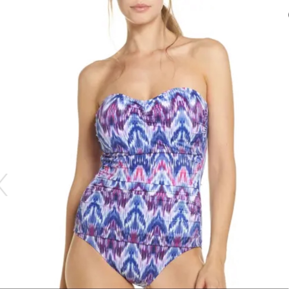 Tommy Bahama Mirage Bandeau Tie Dye One-Piece